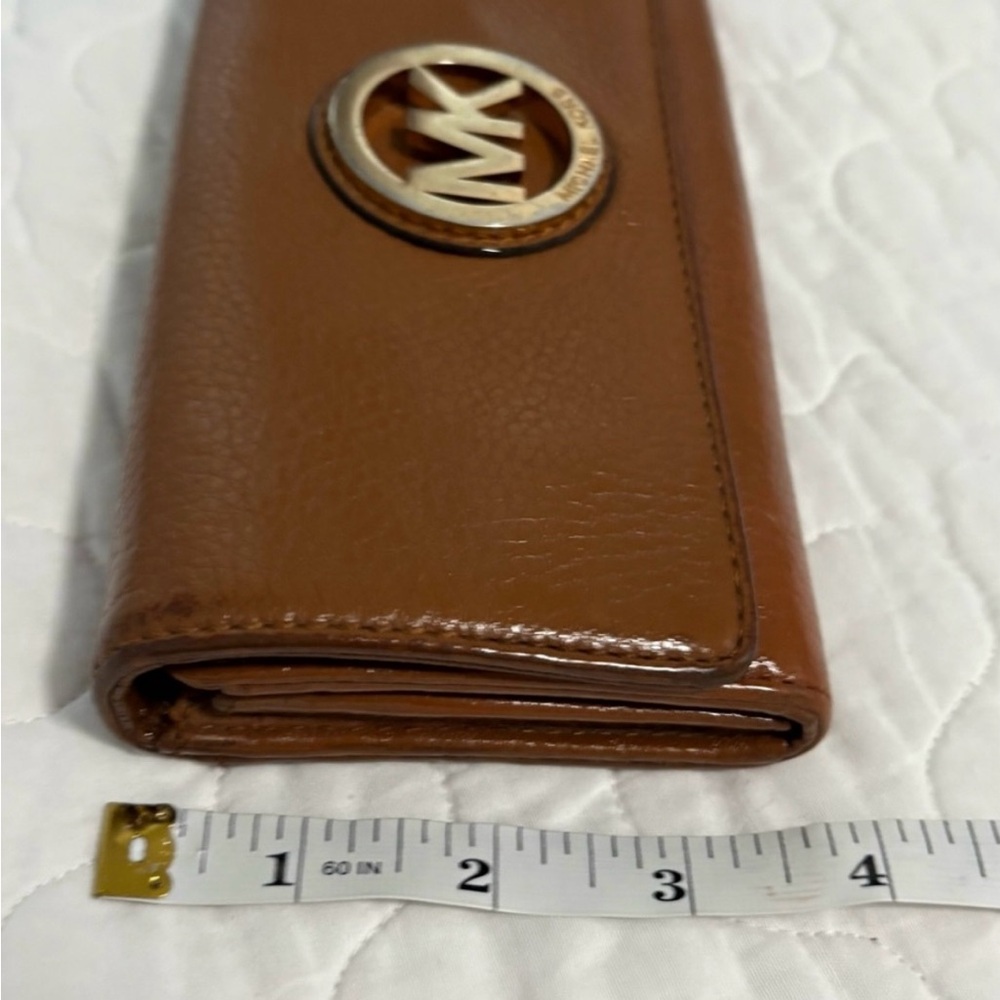 Michael Kors - Brown Fulton Flap Continental Leather Wallet - Picture 7 of 11